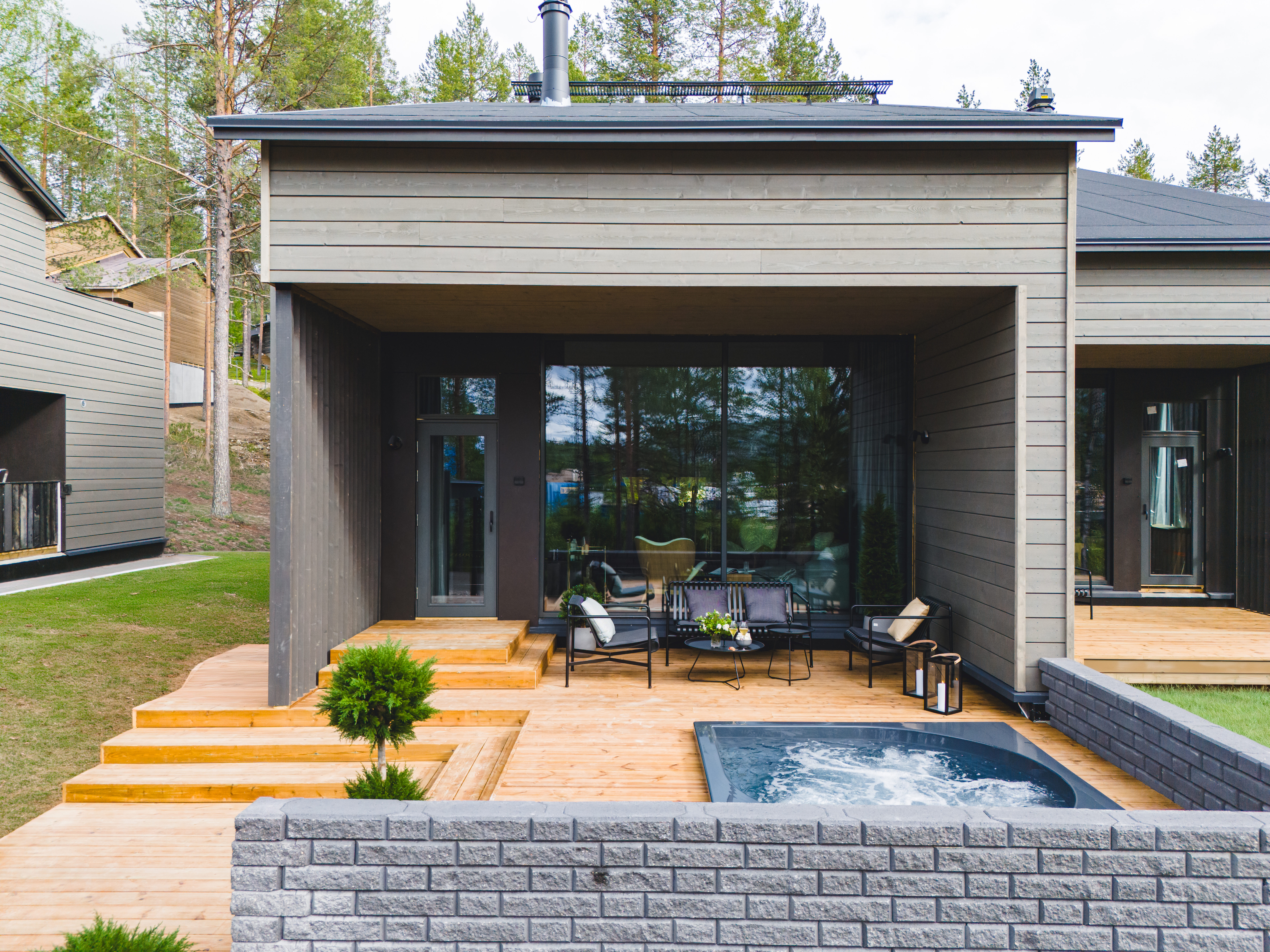 Each Arctic Nook villa features a private sauna and jacuzzi