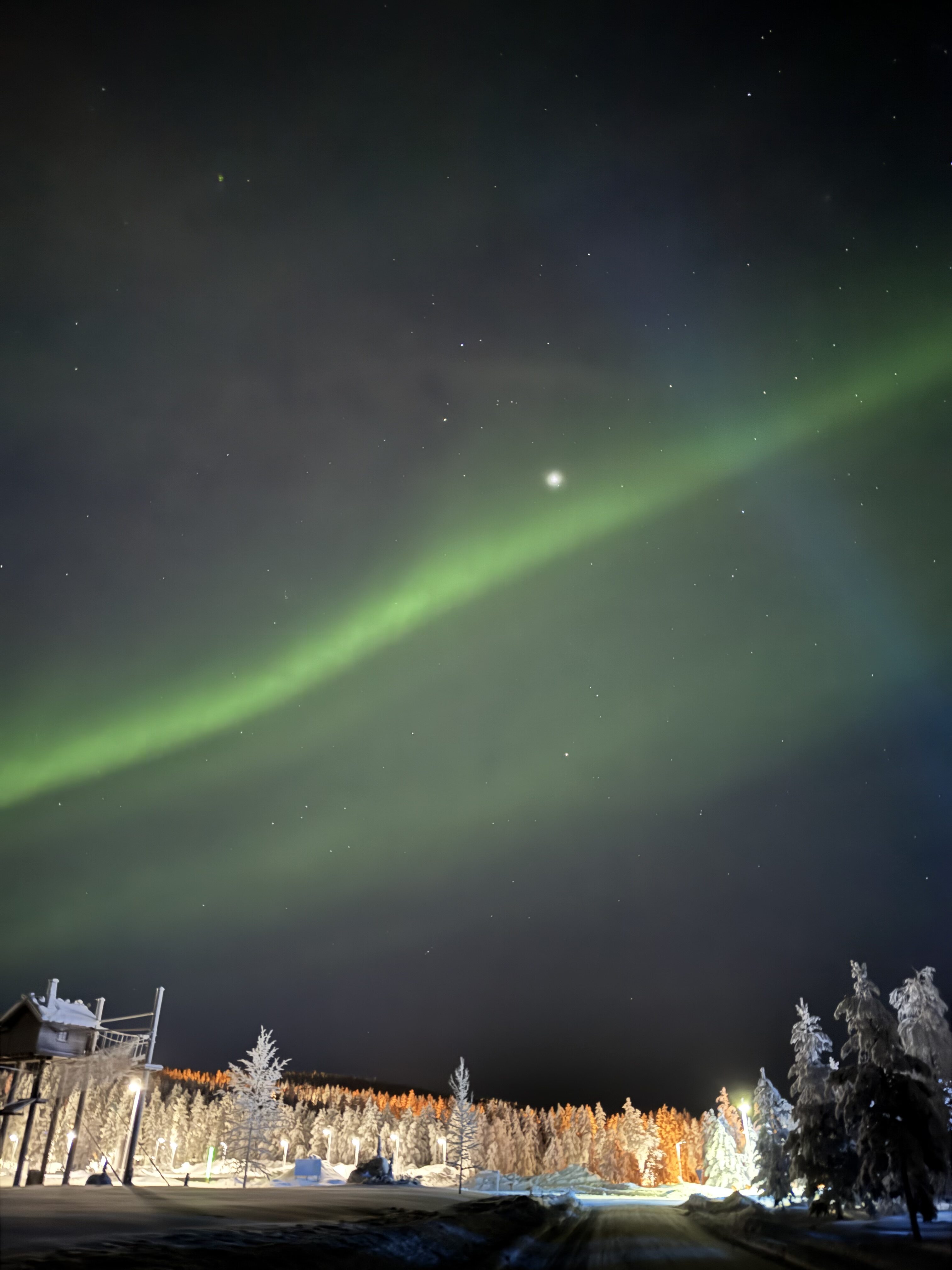 Northern lights pictured few hundred meters from Arctic Nook