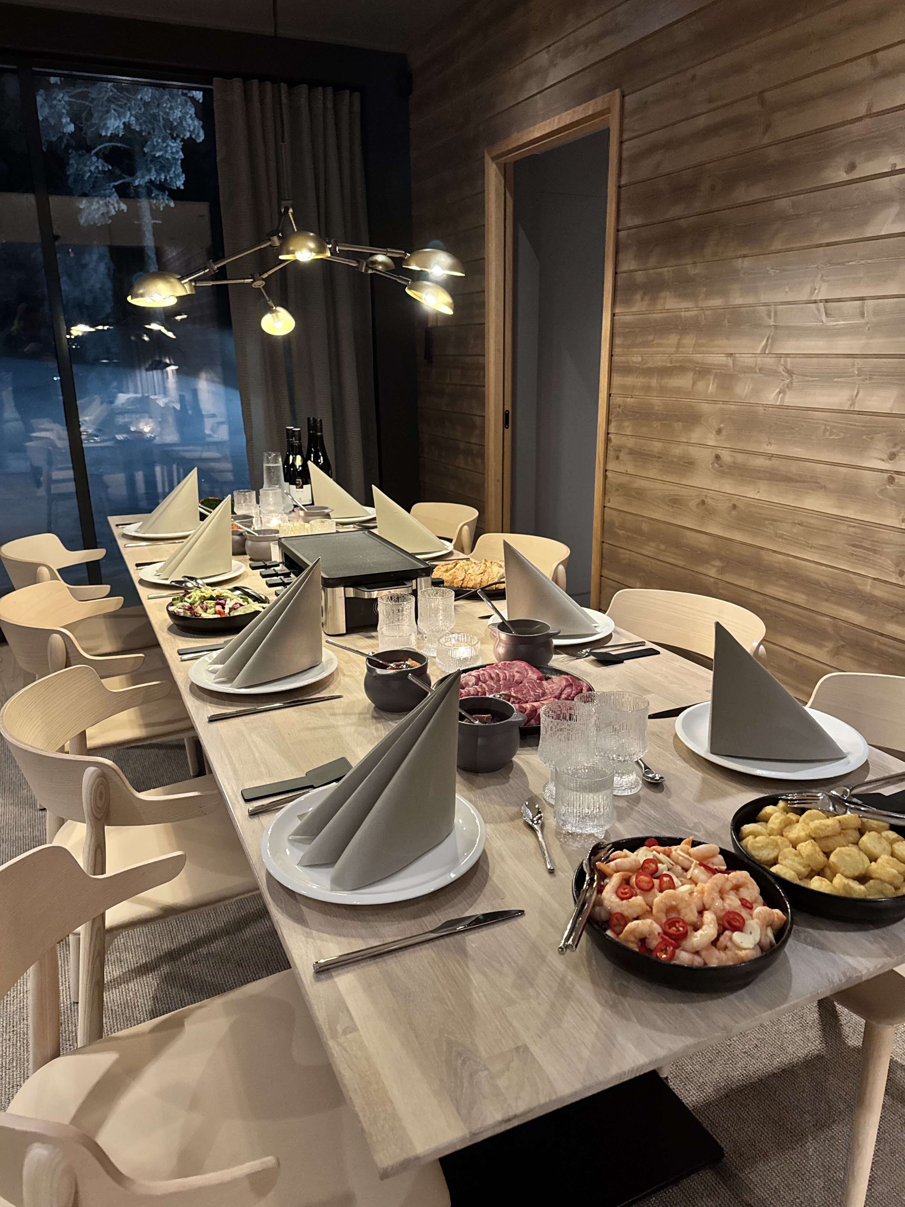 Dinner set in the Arctic Nook villa