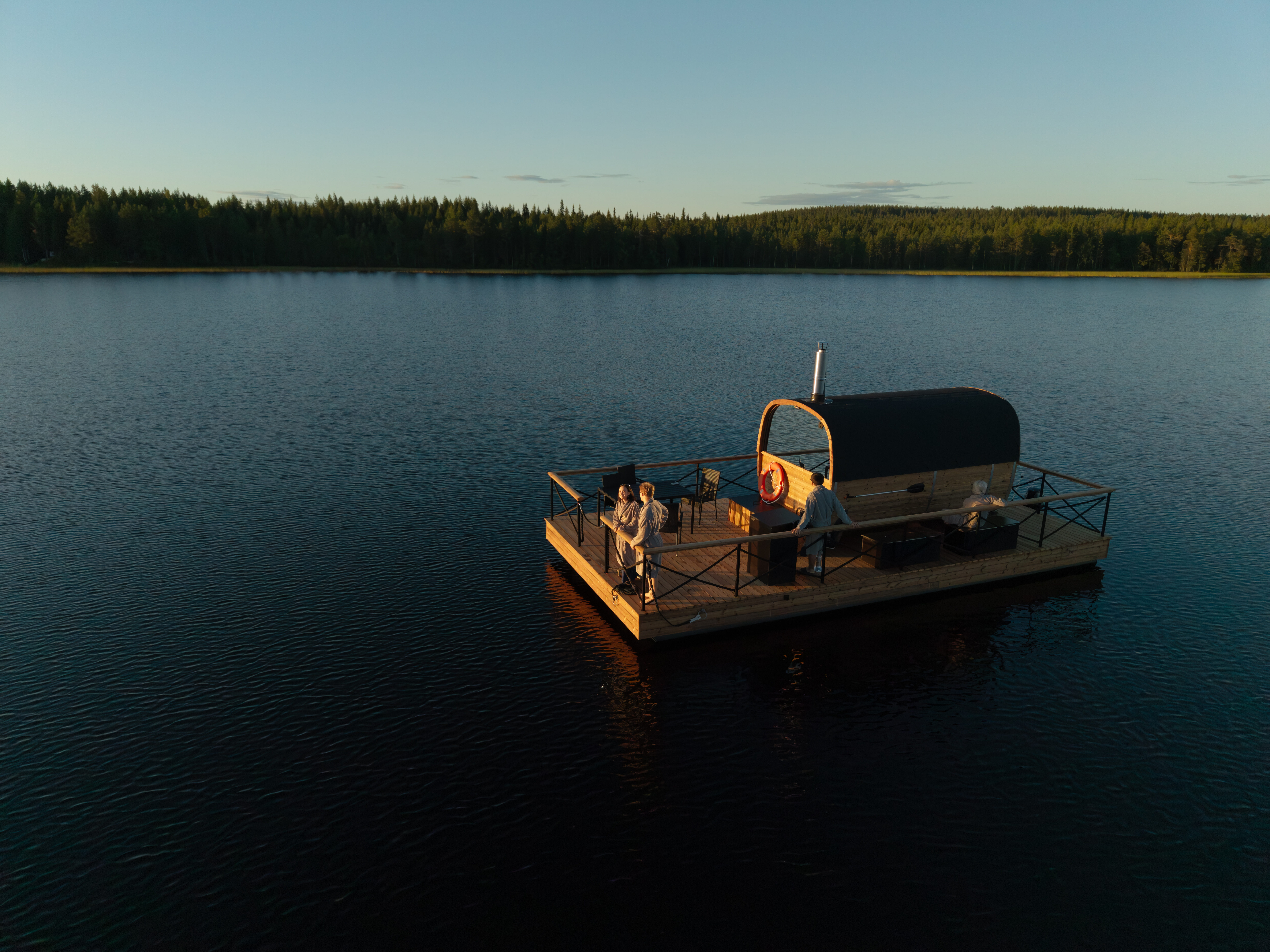 Saunaboat on the lake at Aito Igloo & Spa Resort