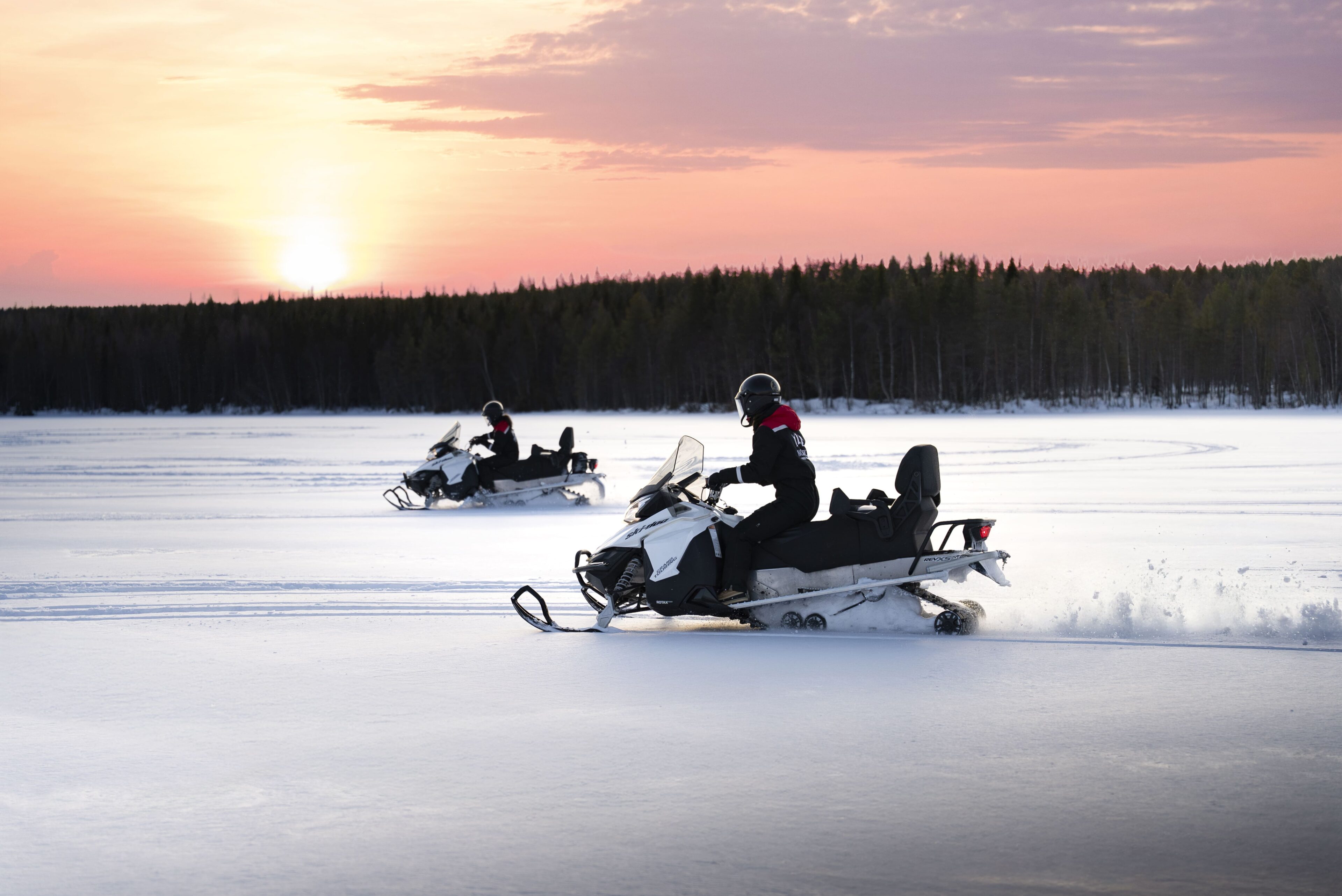 Snowmobiling in the wilderness