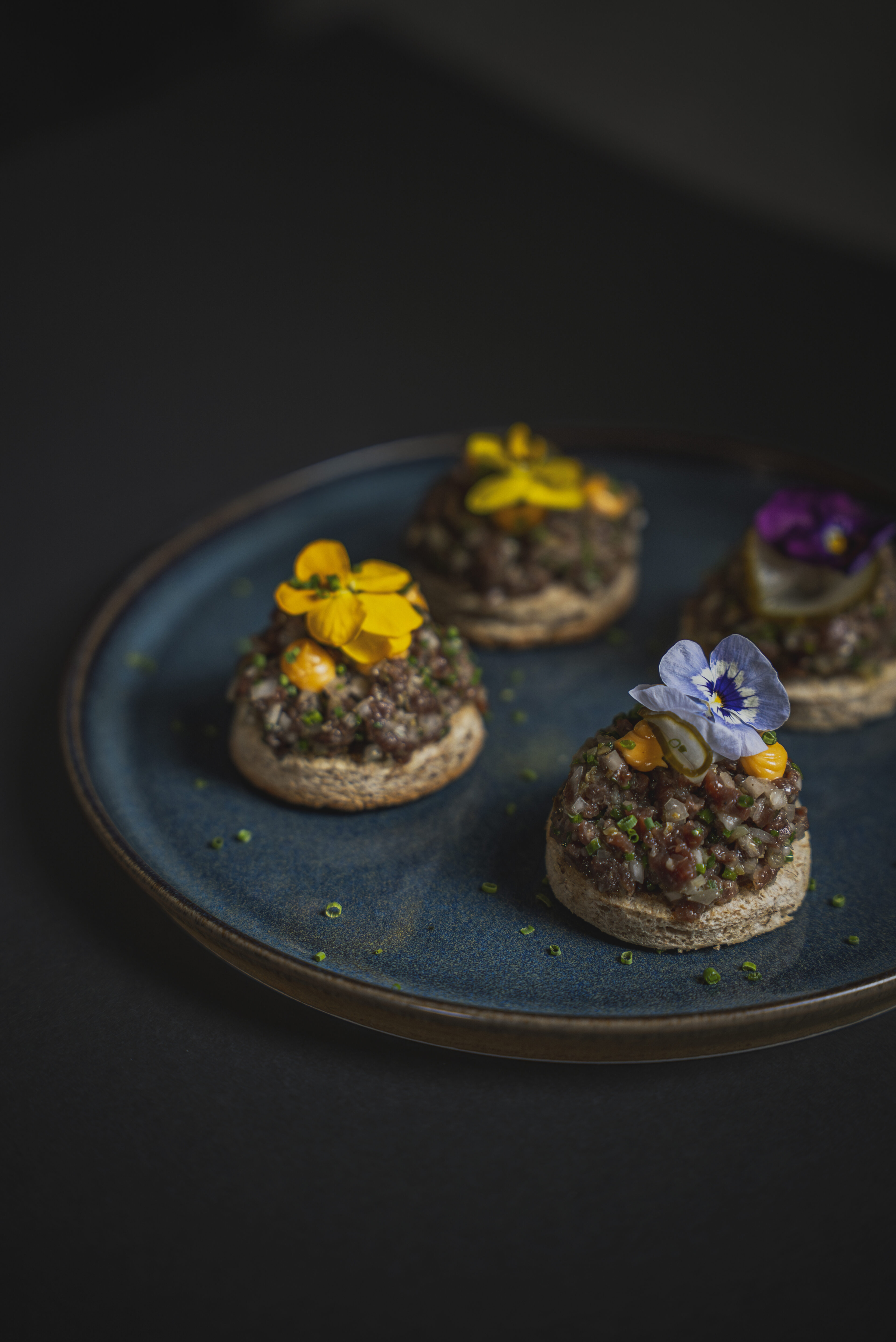 Reindeer tartar at the Wildfoods restaurant
